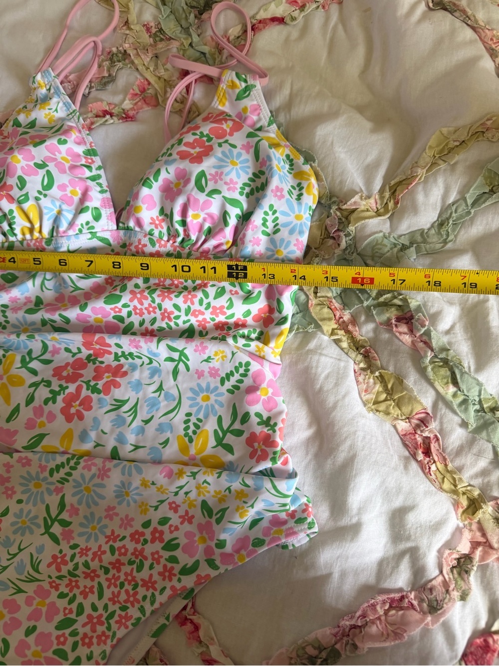 Zaful Pink Floral One-Piece Swimsuit with Double Straps - Picture 7 of 12
